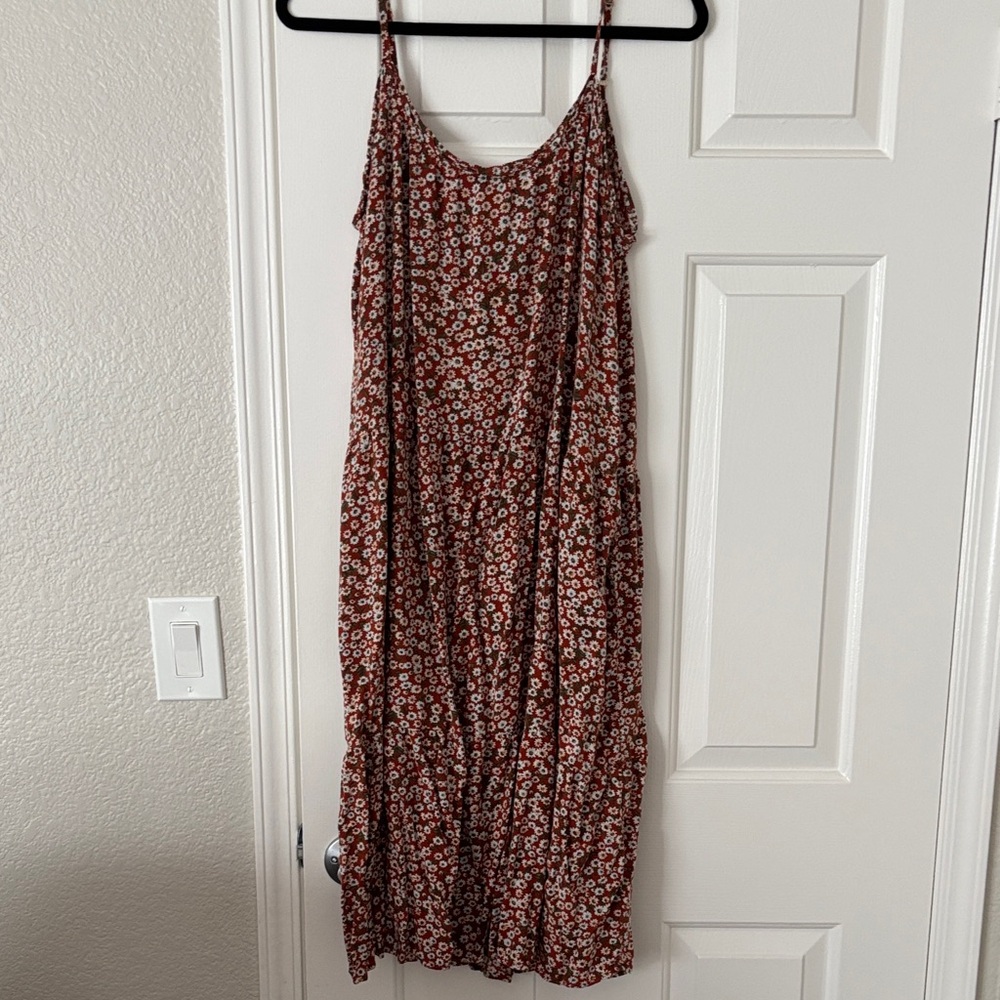 NATURAL LIFE Floral Brown Maxi Dress